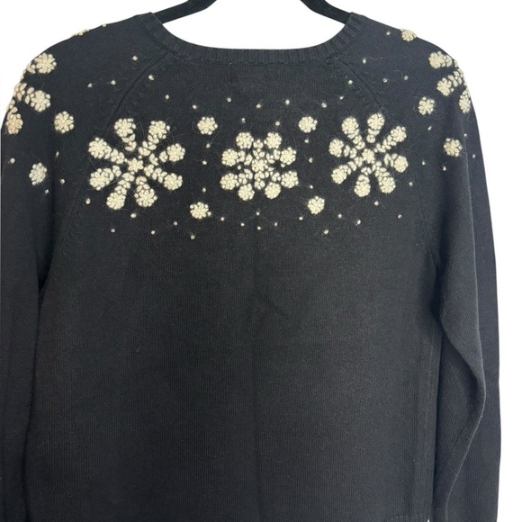 Eddie Bauer Collectibles Angora Rabbit Hair Knit Snowflake Cardigan Sweater M - Picture 6 of 11
